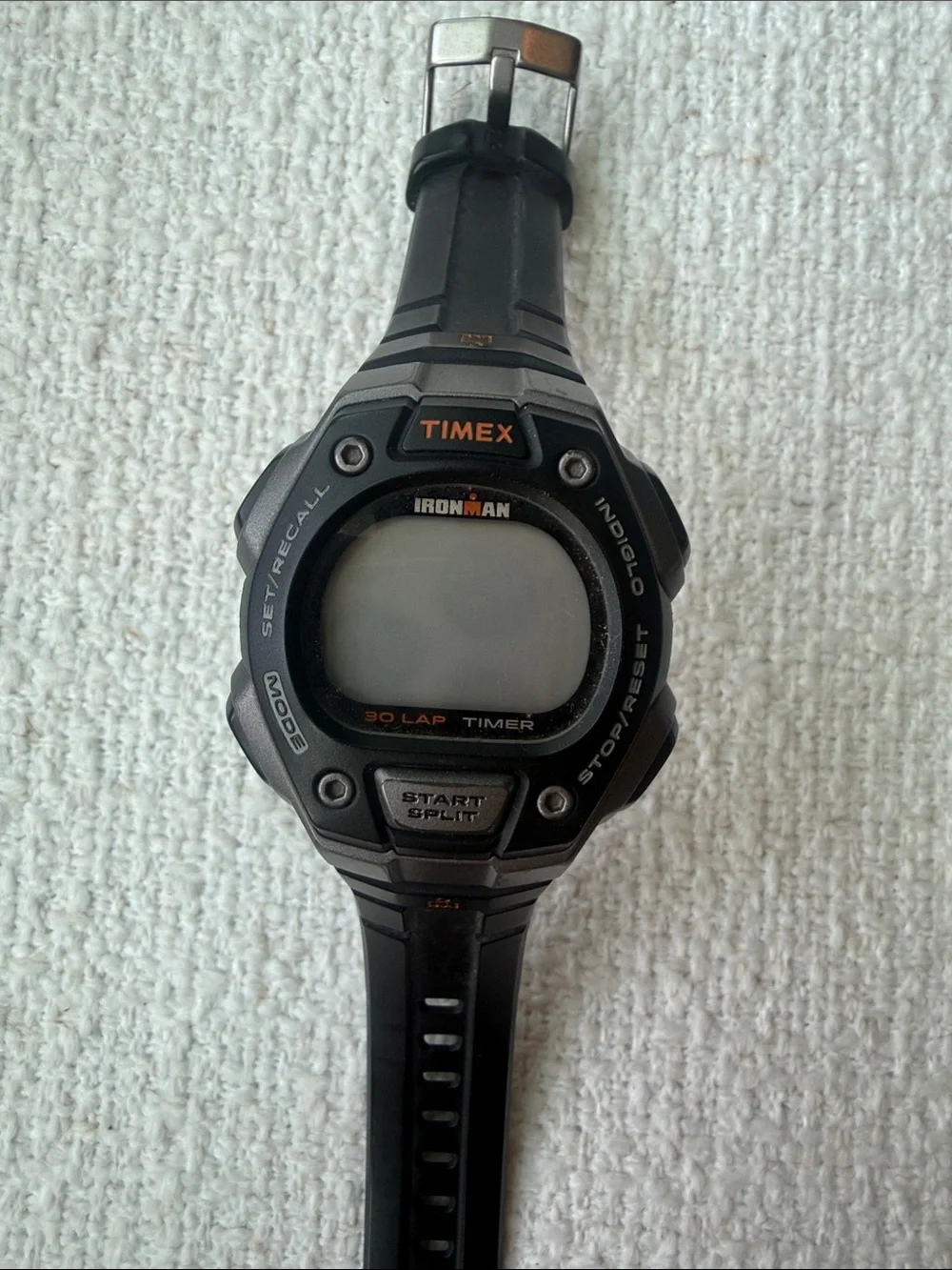 Timex Ironman Black Digital Sports Watch with Orange Accents